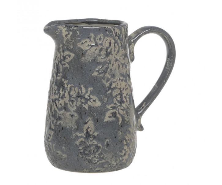 Opálový antik keramický džán s listy Antibes - 16*18 cm Chic Antique