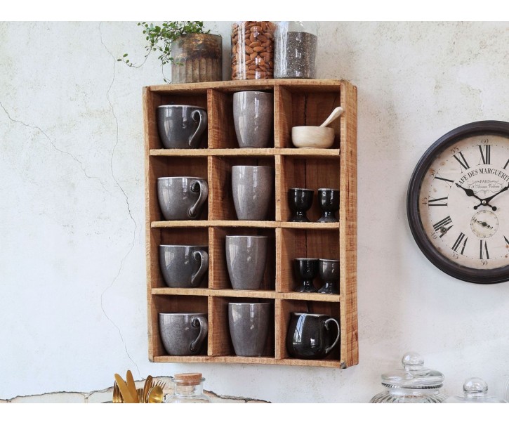 Dekorační dřevěný box/ polička s 12ti přihrádkami Grimaud - 54*40*5cm Chic Antique