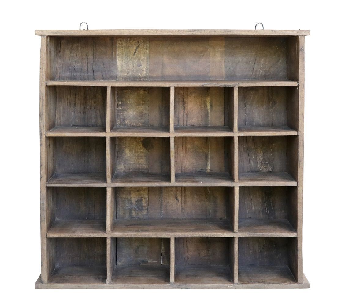 Hnědá antik dřevěná polička s přihrádkami Grimaud Unit - 88*20*85 cm Chic Antique Hnědá antik dřevěná polička s přihrádkami Grimaud Unit - 88*20*85 cm Chic Antique