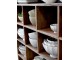 Hnědá antik dřevěná polička s přihrádkami Grimaud Unit - 88*20*85 cm Chic Antique