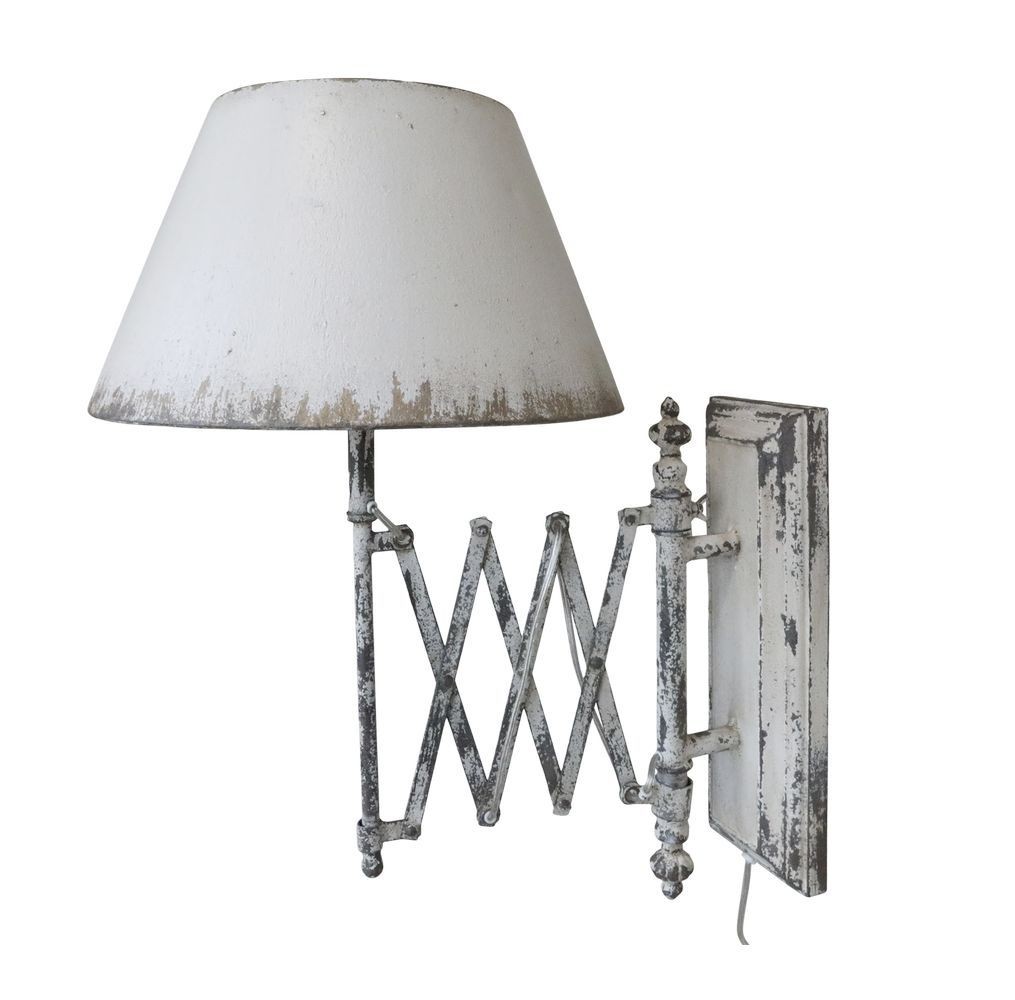 Krémová antik nástěnná lampa s patinou Lamp - 38*63*56 cm/ E27/ 60W
