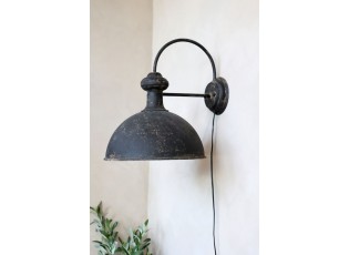 Černá antik nástěnná lampa s patinou Factory Lamp - 34*44*42 cm/E27/ 60W