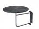 Černý antik dřevěný kulatý nástěnný stůl Tin Wall Table - 35*45 cm Chic Antique