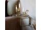 Mosazný antik kovový kulatý nástěnný stůl Tin Wall Table - 35*45 cm Chic Antique
