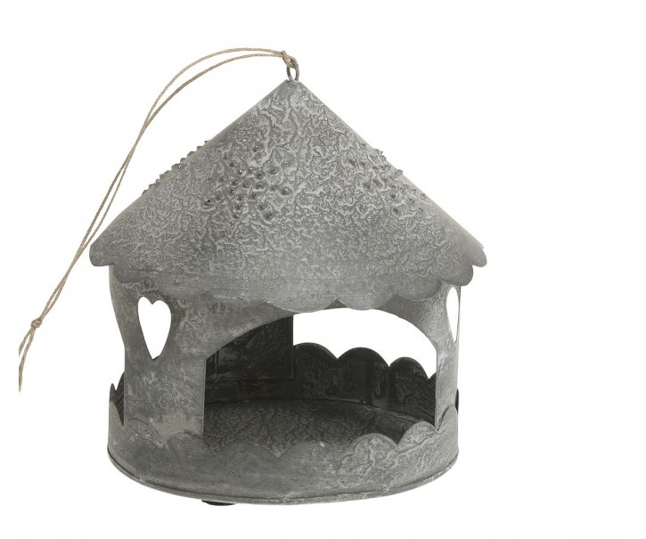 Zinkový antik kovový závěsný domek na svíčku Canie - 16*16 cm Chic Antique