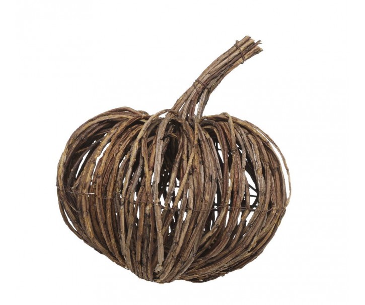 Hnědá proutěná dekorace dýně Pumpkin - Ø 30*28 cm Chic Antique