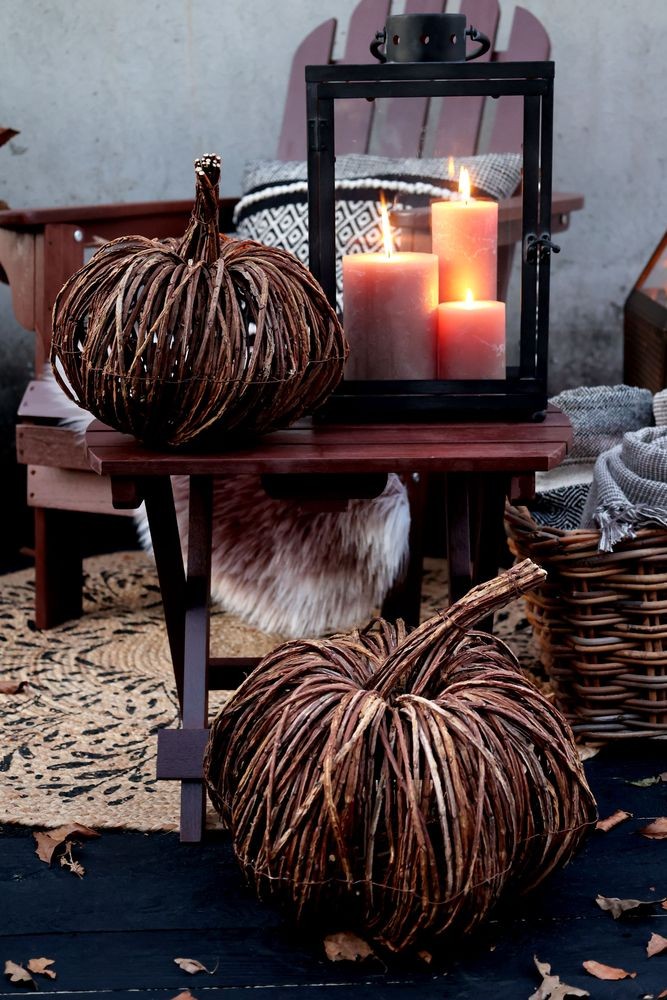 Podzimní dekorace LaHome Podzimní dekorace LaHome - hnědá proutěná dýně Pumpkin
