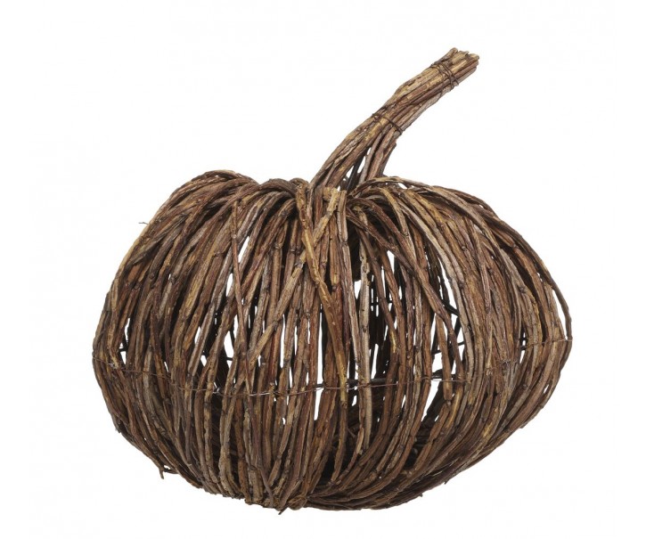 Hnědá proutěná dekorace dýně Pumpkin XL - Ø 33*35 cm Chic Antique