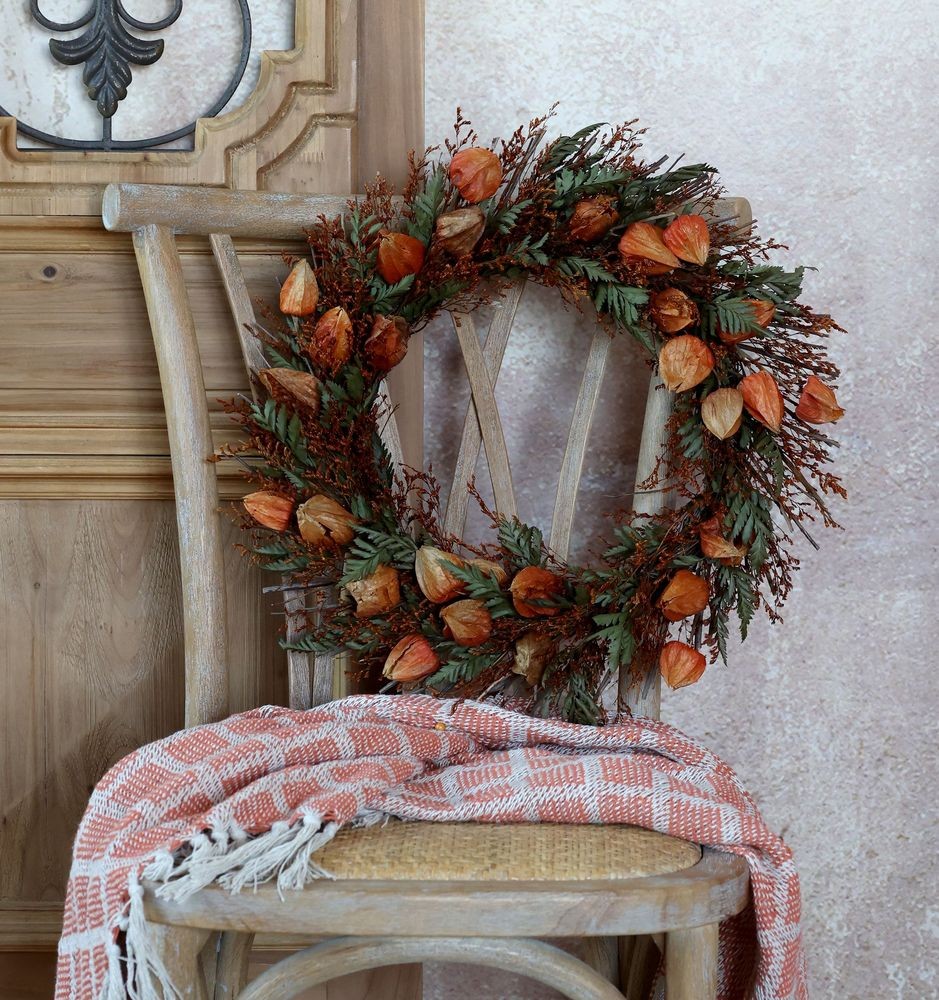 Podzimní dekorativní věnec s mochyní Fleuria - Ø 46*8 cm Chic Antique Podzimní dekorativní věnec s mochyní Fleuria - Ø 46*8 cm Chic Antique