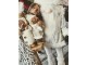 Bílo-zlatý veliký stojící Santa Claus s pružným tělem - 57*52*145 cm J-Line by Jolipa