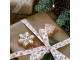 Krémová bavlněná stuha s vločkami Snowflake - 1,5cm x 5 m Chic Antique