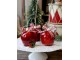 Červená bavlněná stuha se stromky Christmas Trees - 1,5cm x 5 m Chic Antique