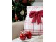 Červená bavlněná stuha se stromky Christmas Trees - 1,5cm x 5 m Chic Antique