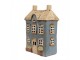 Modrý keramický svícen na čajovou svíčku domek Amster Village - 16*10*23 cm Clayre & Eef