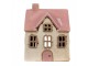 Béžový keramický svícen na čajovou svíčku domek Amster Village - 13*10*16 cm Clayre & Eef