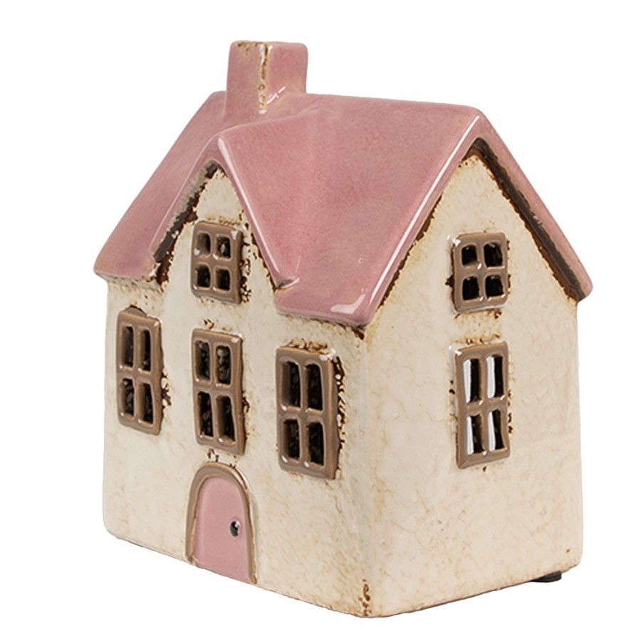 Béžový keramický svícen na čajovou svíčku domek Amster Village - 13*10*16 cm Clayre & Eef Béžový keramický svícen na čajovou svíčku domek Amster Village - 13*10*16 cm Clayre & Eef