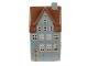Modrý keramický svícen na čajovou svíčku domek Amster Village - 11*8*20 cm Clayre & Eef