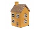Žlutý keramický svícen na čajovou svíčku domek Amster Village - 9*9*15 cm Clayre & Eef