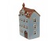 Modrý keramický svícen na čajovou svíčku domek Amster Village - 13*9*22 cm Clayre & Eef