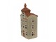 Zelený keramický svícen na čajovou svíčku domek Amster Village - 12*9*25 cm Clayre & Eef
