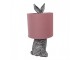 Šedá stolní lampa králík s růžovým stínidlem Rabbi - Ø 20*43 cm Clayre & Eef