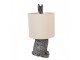 Šedá stolní lampa králík s béžovým stínidlem Rabbi - Ø 20*43 cm Clayre & Eef