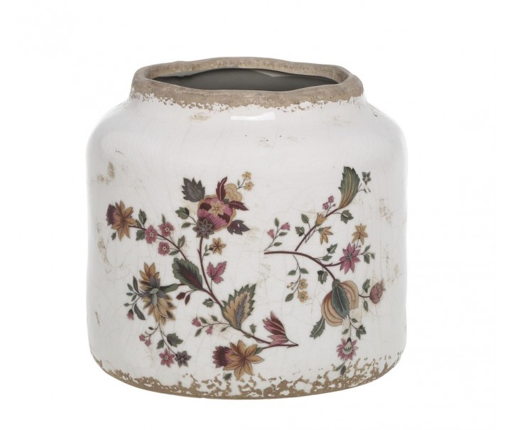 Keramický květináč / váza s květy Nancy - Ø 15*13 cm Chic Antique