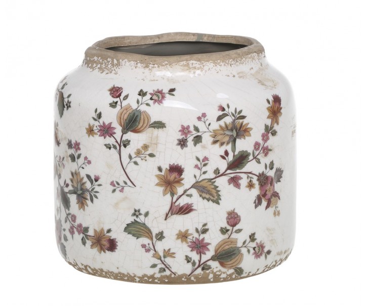 Keramický květináč / váza s květy Nancy - Ø 14*14 cm Chic Antique