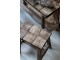 Hnědá dekorační dřevěná lavice se vzorem na sedadle Tanoak - 33*24*33 cm Chic Antique