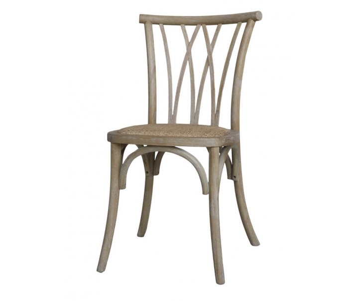 Přírodní dřevěná židle s ratanovým výpletem Old French chair - 50*53*90cm Chic Antique