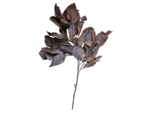 Hnědá dekorace větvička listy Fleur - 115 cm