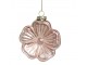 Růžová skleněná vánoční ozdoba květ - Ø 8*3 cm Chic Antique