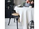 Černá dřevěná židle s ratanovým výpletem Old French chair - 55*51*89cm Chic Antique