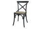 Černá dřevěná židle s ratanovým výpletem Old French chair - 55*51*89cm Chic Antique