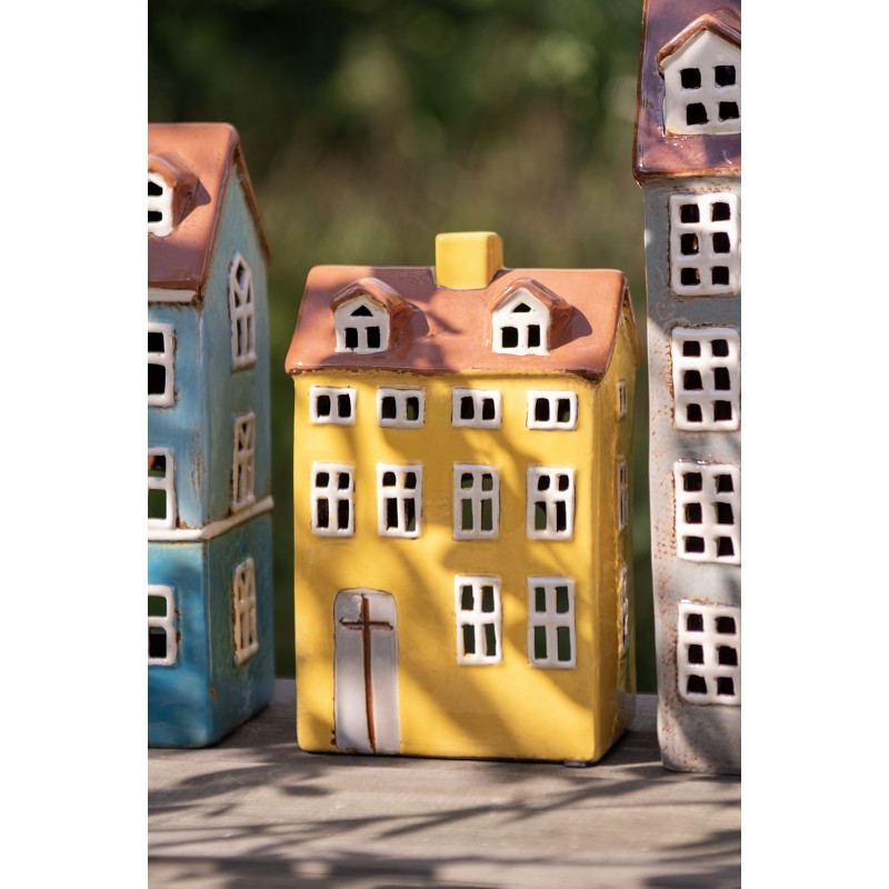 Žlutý keramický svícen na čajovou svíčku domek Amster Village - 12*8*18 cm Clayre & Eef Žlutý keramický svícen na čajovou svíčku domek Amster Village - 12*8*18 cm Clayre & Eef