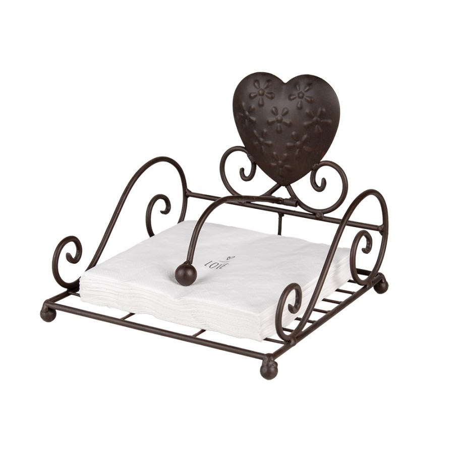 Bílé papírové ubrousky se srdíčkem Love - 33*33 cm (20ks) Clayre & Eef Bílé papírové ubrousky se srdíčkem Love - 33*33 cm (20ks) Clayre & Eef