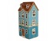 Modrý keramický svícen na čajovou svíčku domek Amster Village - 11*9*22 cm Clayre & Eef