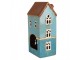 Modrý keramický svícen na čajovou svíčku domek Amster Village - 11*9*22 cm Clayre & Eef