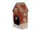 Hnědý keramický svícen na čajovou svíčku domek Amster Village - 10*8*18 cm Clayre & Eef