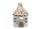 Modrý keramický svícen pohádkový domek - Ø 11*15 cm Clayre & Eef