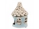 Modrý keramický svícen pohádkový domek - Ø 11*15 cm Clayre & Eef