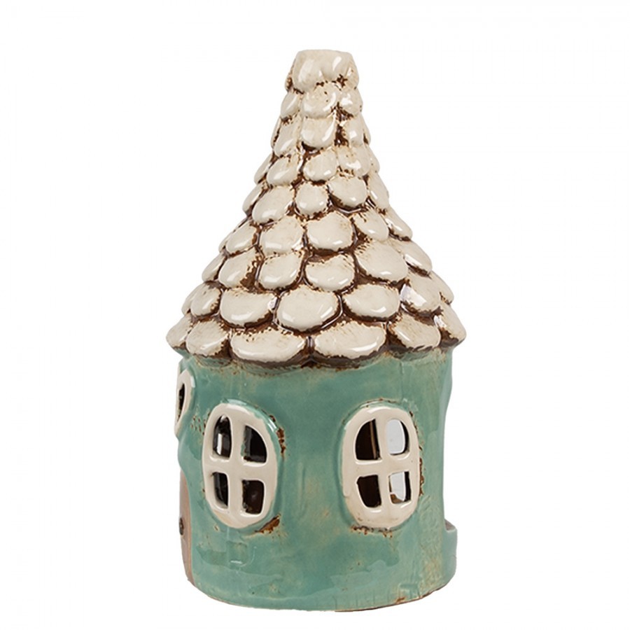Zelený keramický svícen pohádkový domek - Ø 11*20 cm Clayre & Eef Zelený keramický svícen pohádkový domek - Ø 11*20 cm Clayre & Eef