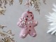 Růžová vánoční ozdoba perníček Gingerbread Candy - 8*3*10 cm Chic Antique