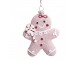 Růžová vánoční ozdoba perníček Gingerbread Candy - 8*3*10 cm Chic Antique