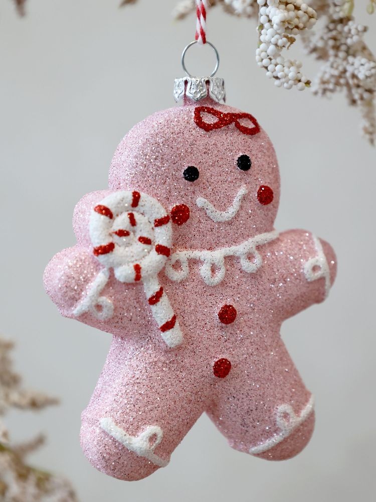 Růžová vánoční ozdoba perníček Gingerbread Candy - 8*3*10 cm Chic Antique Růžová vánoční ozdoba perníček Gingerbread Candy - 8*3*10 cm Chic Antique