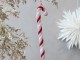 Růžová vánoční ozdoba cukrová hůl Candy Cane - 4*1*17 cm Chic Antique