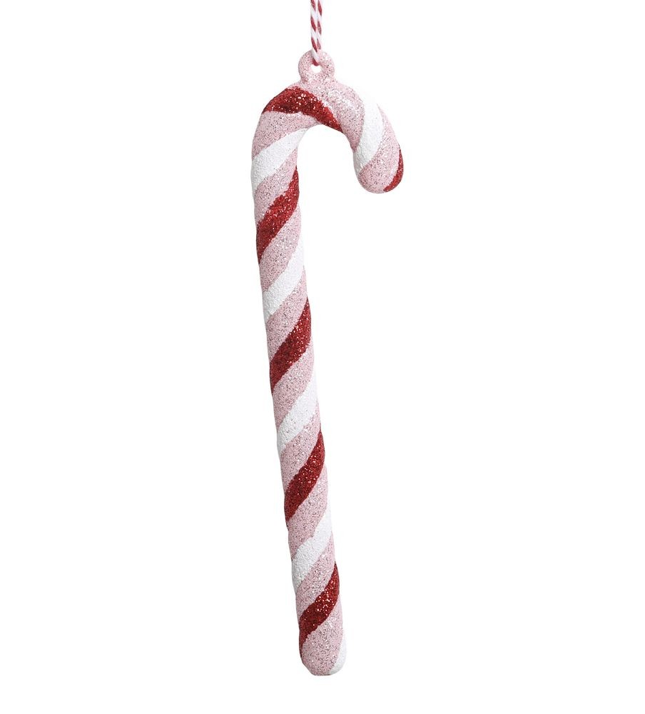 Růžová vánoční ozdoba cukrová hůl Candy Cane - 4*1*17 cm