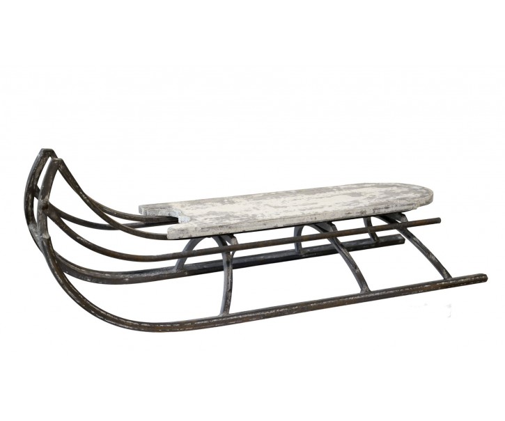 Přírodní antik kovové zdobené sáně Vintage - 86*29*32 cm Chic Antique