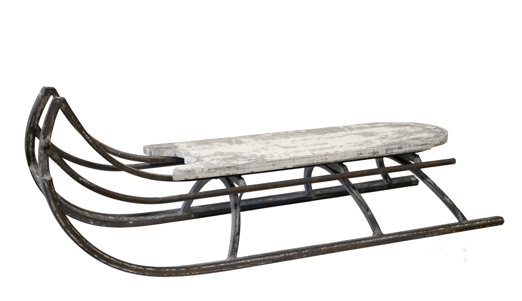 Přírodní antik kovové zdobené sáně Vintage - 86*29*32 cm