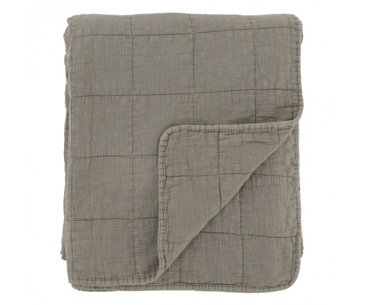 Zelený přehoz s opraným vzhledem Aix Vintage Quilt - 130*180 cm Chic Antique